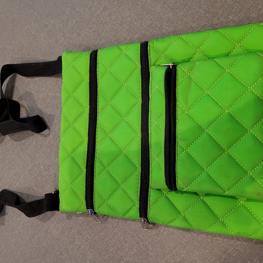 Vibrant Green Quilted Backpack